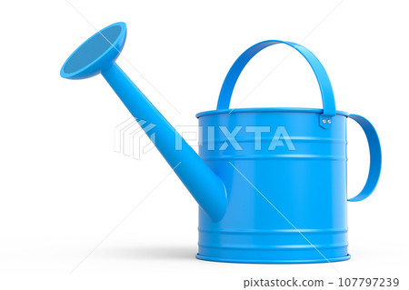 Watering can on white background. 3d render concept of gardening equipment tools Watering can on white background. 3d render concept of gardening equipment tools 107797239