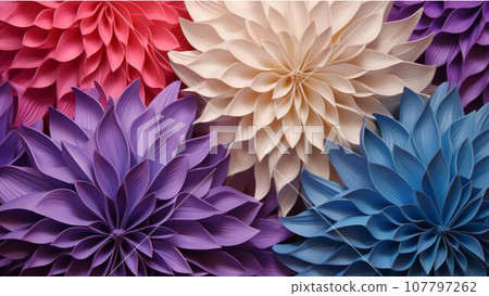 seamless pattern with colorful flowers 107797262