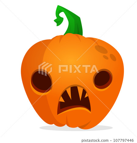 Cartoon funny halloween pumpkin head isolated on white background. Vector illustration Cartoon funny halloween pumpkin head isolated on white background. Vector illustration 107797446