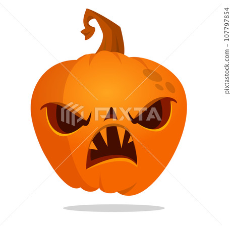 Cartoon funny halloween pumpkin head isolated on white background. Vector illustration Cartoon funny halloween pumpkin head isolated on white background. Vector illustration 107797854