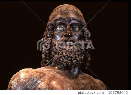 Riace Bronze A, Close up. Calabria Region, Italy. Riace Bronze A, Close up. Calabria Region, Italy. 107798042