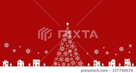 紅色背景的聖誕城市景觀 107798079