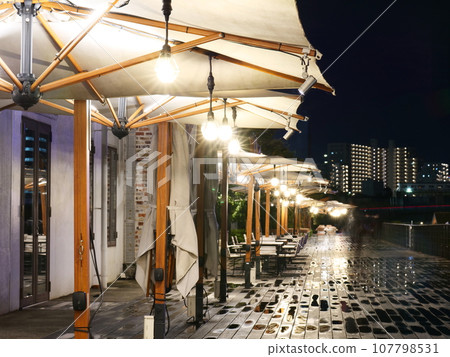 Night plaza after the rain Night plaza after the rain 107798531