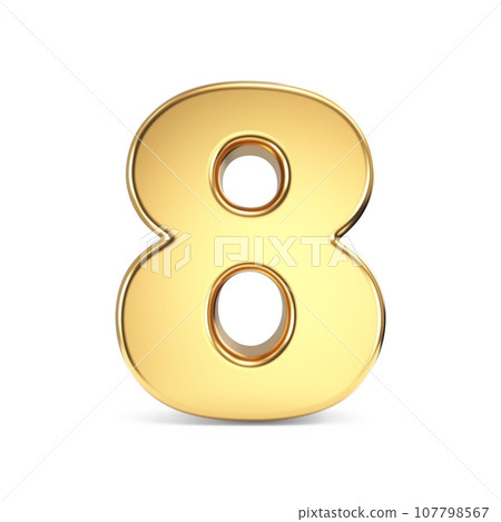 Simple gold font Number 8 EIGHT 3D Simple gold font Number 8 EIGHT 3D 107798567