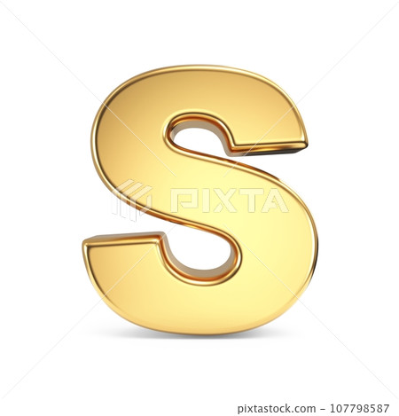 Simple gold font Letter S 3D 107798587
