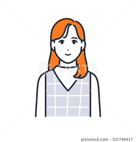 Vector illustration material of young woman simple avatar icon 107798917