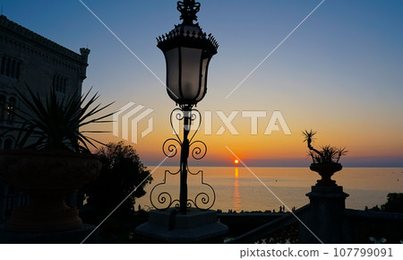 Miramare Castle Garden on a sunset 107799091