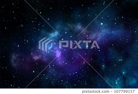 Vector cosmic illustration. Beautiful colorful space background. Watercolor Cosmos 107799157
