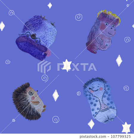 Watercolor fantasy animal sleep pattern Watercolor fantasy animal sleep pattern 107799325