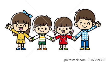 微笑的孩子手牽手 微笑的孩子手牽手 107799336