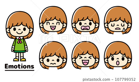 女孩的各種面部表情圖示集 女孩的各種面部表情圖示集 107799352