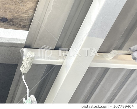 Painting the steel part of the bicycle parking rack roof Painting the steel part of the bicycle parking rack roof 107799404