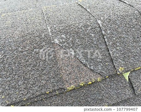 Single roof damaged due to deterioration Single roof damaged due to deterioration 107799407