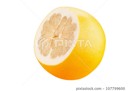 Fresh Yellow pomelo fruit isolated on white background, Fresh Grapefruit on White Background. Fresh Yellow pomelo fruit isolated on white background, Fresh Grapefruit on White Background. 107799600