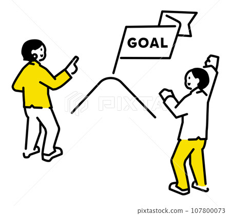 兩個人瞄準目標的插圖-水平版 107800073