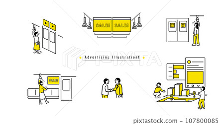 廣告和行銷插圖集 107800085