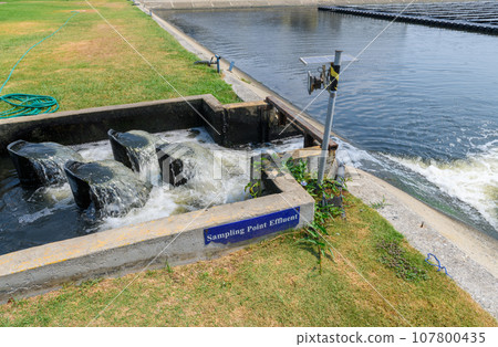 Sampling Point Effluent in plant, wastewater treatment system in industrial plants. Sampling Point Effluent in plant, wastewater treatment system in industrial plants. 107800435
