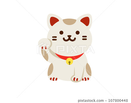 面向前方的招財貓插畫 面向前方的招財貓插畫 107800448