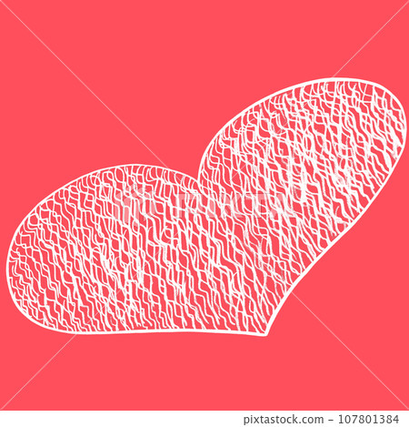 White Heart Drawn by Colored Pencil. The Sign of World Heart Day. Symbol of Valentines Day. Heart Shape Isolated on Red Background. White Heart Drawn by Colored Pencil. The Sign of World Heart Day. Symbol of Valentines Day. Heart Shape Isolated on Red Background. 107801384