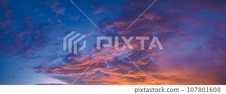 panorama stunning colorful cloud in sunset 107801608