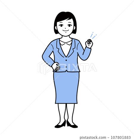 穿西裝的女人商務人士握拳 107801883
