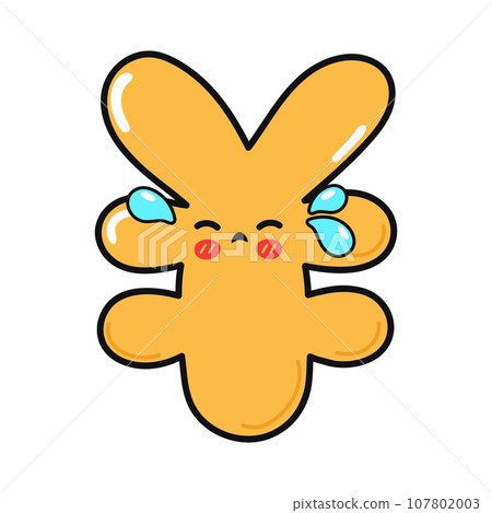 Crying Japanese yen Sign character. Vector hand drawn cartoon kawaii character illustration icon. Isolated on white background. Sad Japanese yen Sign character concept Crying Japanese yen Sign character. Vector hand drawn cartoon kawaii character illustration icon. Isolated on white background. Sad Japanese yen Sign character concept 107802003