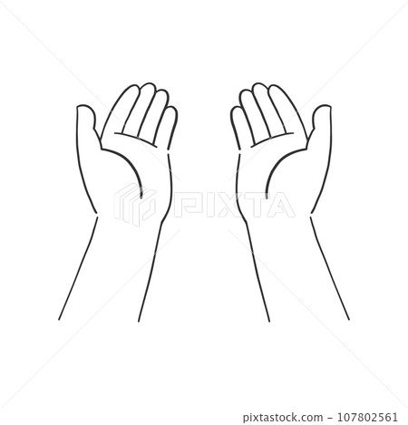 A simple illustration of a pose with both hands out 107802561