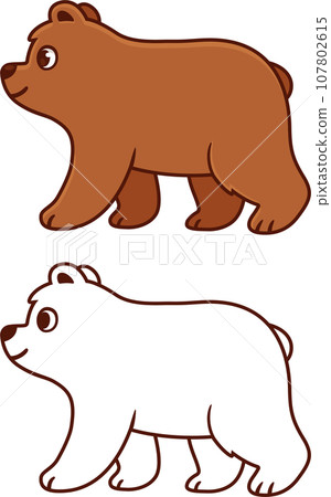 Cute bear cartoon drawing 107802615