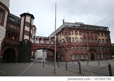 Germany Frankfurt old town streetscape Germany Frankfurt old town streetscape 107802766