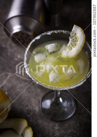 Lemon citrus Margarita or Martini cocktail 107802887