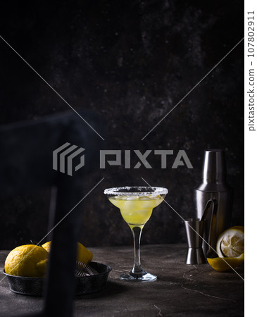 Lemon citrus Margarita or Martini cocktail Lemon citrus Margarita or Martini cocktail 107802911