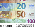 Euro bills close up 107803354