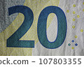 Twenty Euro bill close up 107803355