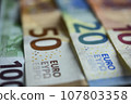 Euro bills close up 107803358
