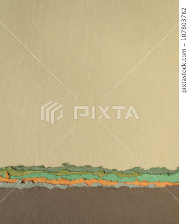 abstract paper landscape in brown and green pastel tones - collection of handmade rag papers abstract paper landscape in brown and green pastel tones - collection of handmade rag papers 107803782
