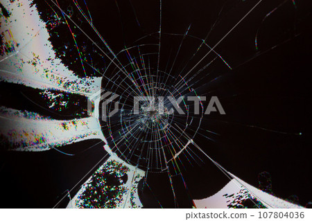 broken lcd tft tn screen flat texture with crystal leakage and physical damage 107804036