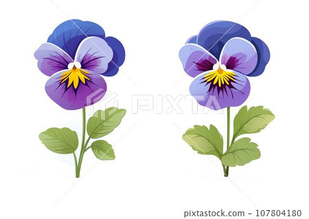 藍色三色堇的插圖 107804180