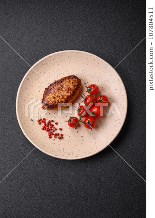 Delicious fresh fried vegetarian soybean cutlet with salt, spices and herbs Delicious fresh fried vegetarian soybean cutlet with salt, spices and herbs 107804511