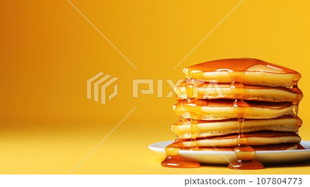 hot pancakes with copy space in the style of minimalist hot pancakes with copy space in the style of minimalist 107804773
