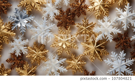 gold snowflakes with copy space gold snowflakes with copy space 107804821