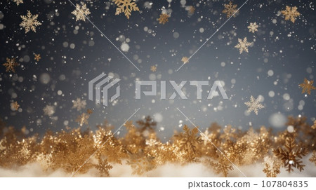 gold snowflakes with copy space gold snowflakes with copy space 107804835