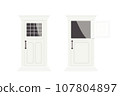 Cute white vintage doors with open and close windown 107804897