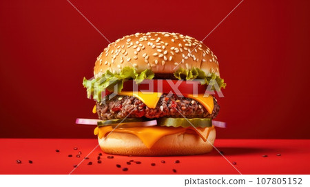 beef burger with copy space beef burger with copy space 107805152
