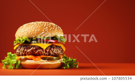 beef burger with copy space 107805534