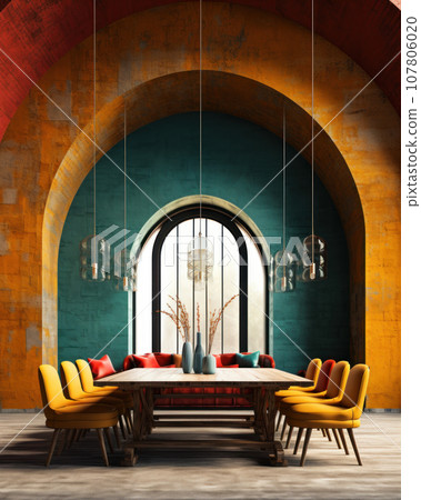 A very bright and colorful living room A very bright and colorful living room 107806020