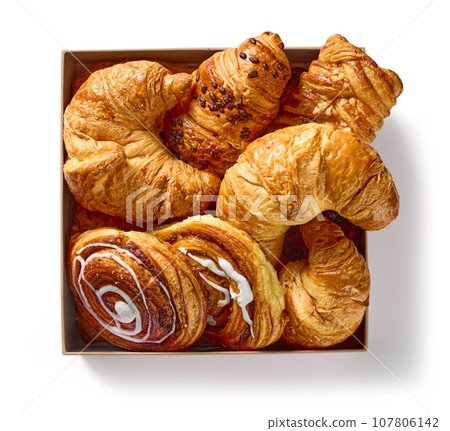 various freshly baked pastries 107806142
