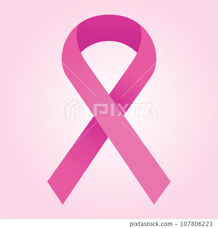Breast cancer awareness pink ribbon. Vector pink ribbon 107806221