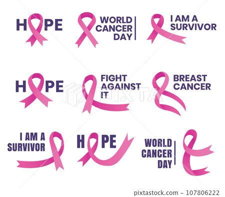 Vector illustration of a pink ribbon cross as a symbol for Breast Cancer Awareness Day. 107806222