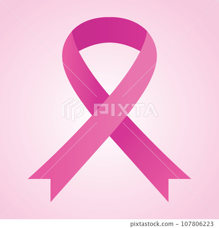 Breast cancer awareness ribbon. Vector pink ribbon 107806223