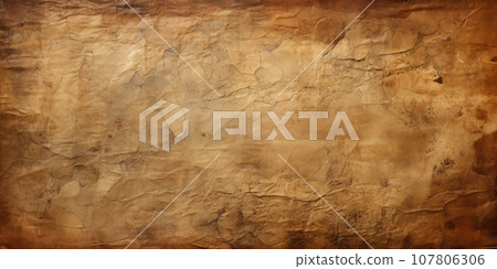 Vintage worn ancient paper background, old parchment with burnt edges 107806306